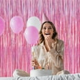thumbnail image 6 of WarmHaven 12 Pack Pink Backdrop, 3.28 FT x 7.05 FT Foil Streamers, Metallic Glitter Backdrop Pink Tinsel Fringe Curtains Party Streamers, Pink Birthday Party Decorations Photo Booth Props, 6 of 14