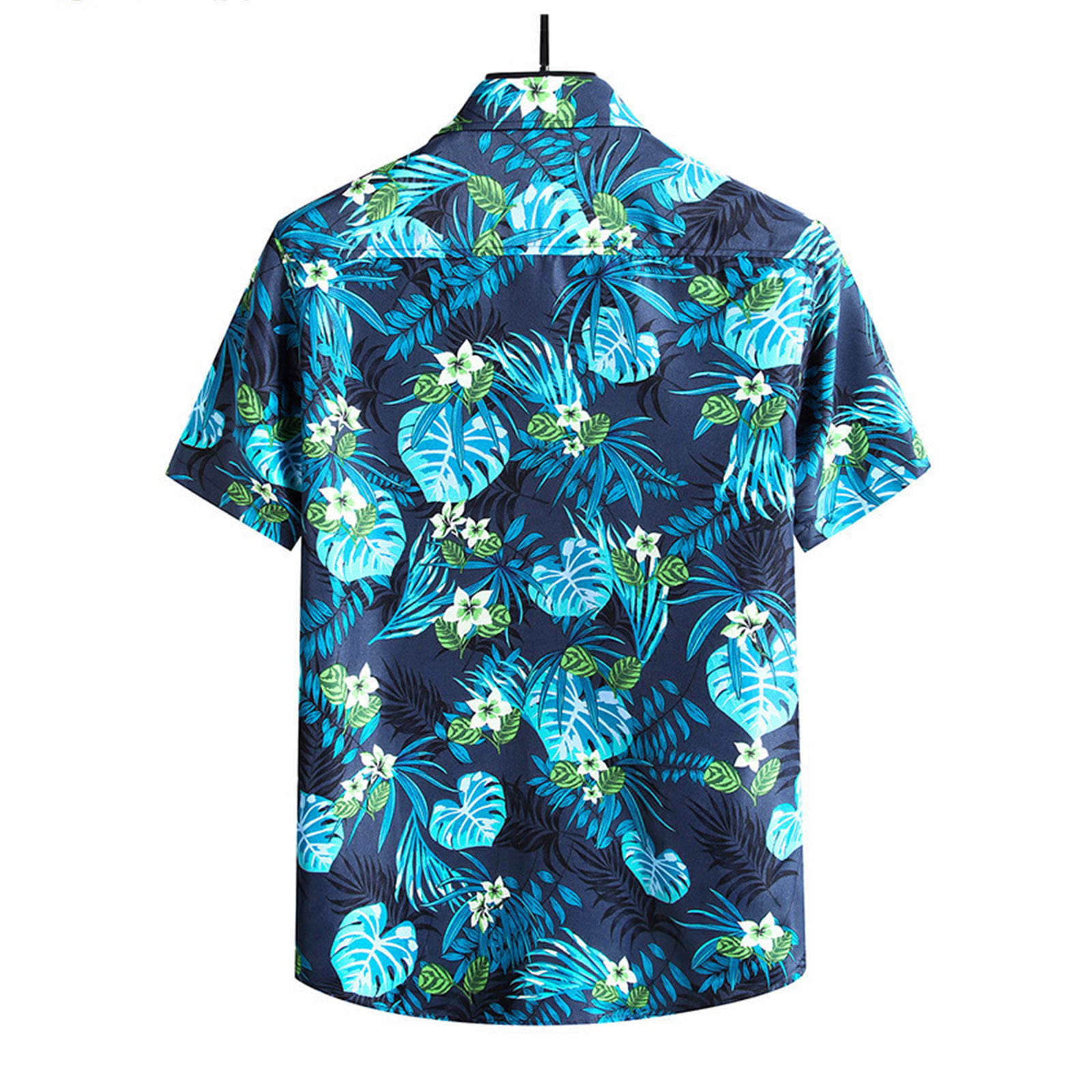 Gubotare Mens Hawaiian Shirt Mens Front Pocket Hawaiian Shirts Casual Short  Sleeve Button Down Beach Shirts,Sky Blue 3XL 