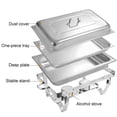 thumbnail image 3 of 6 Pcs Chafing Dish Buffet Set, Stainless Steel Square Dining Stove and Warmers, Food Pan, Fuel Holder and Lid for Home Parties, 3 of 7