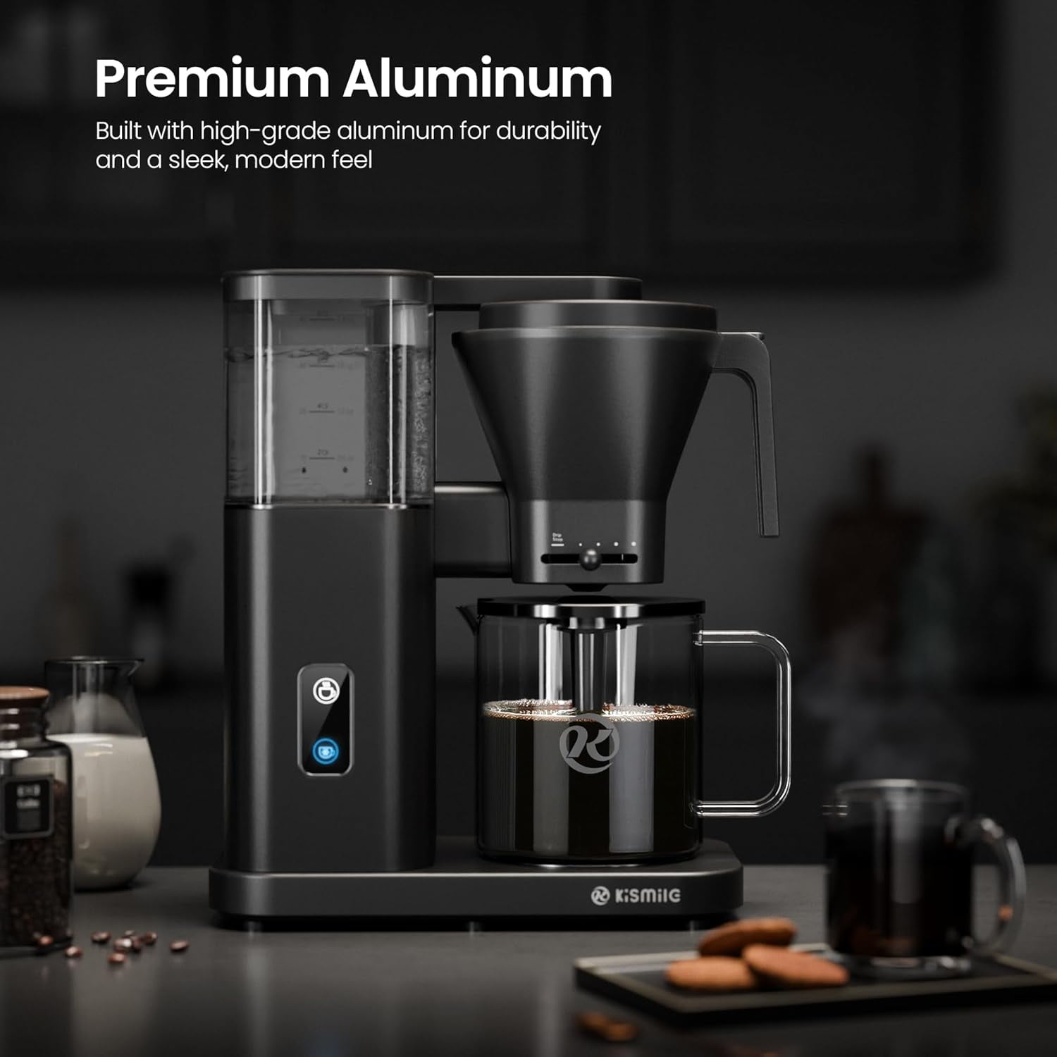 8 Cup Drip Coffee Maker with 3s Instant Heat,Cold Brew & 40 Min Keep Warm Function