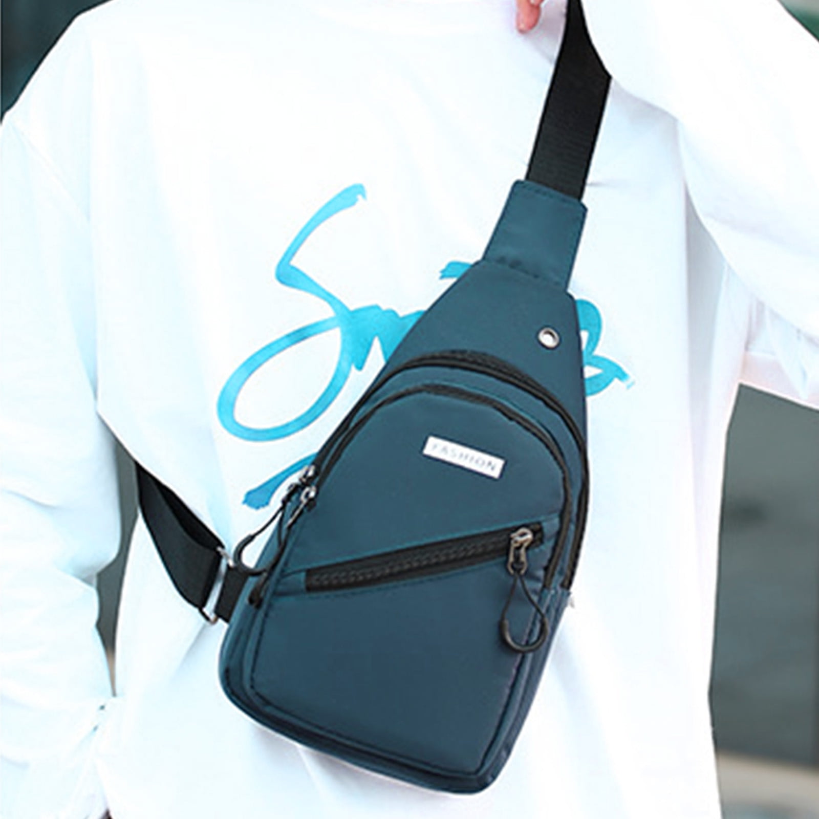 ANBEKO Small Crossbody Sling Bag for Men Women, Mini Shoulder Messenger Bag  Casual Phone Chest Bag for Travel Walking