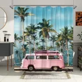 thumbnail image 7 of Vintage Summer Holiday Retro Bus Camper Van Shower Curtains Surfboard Palm Tree Bathroom Home r Bathtub Curtain With, 7 of 7