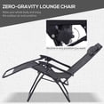 thumbnail image 4 of Outsunny Zero Gravity Chair Set with Folding Table & Cup Holder Dark Grey, 4 of 10