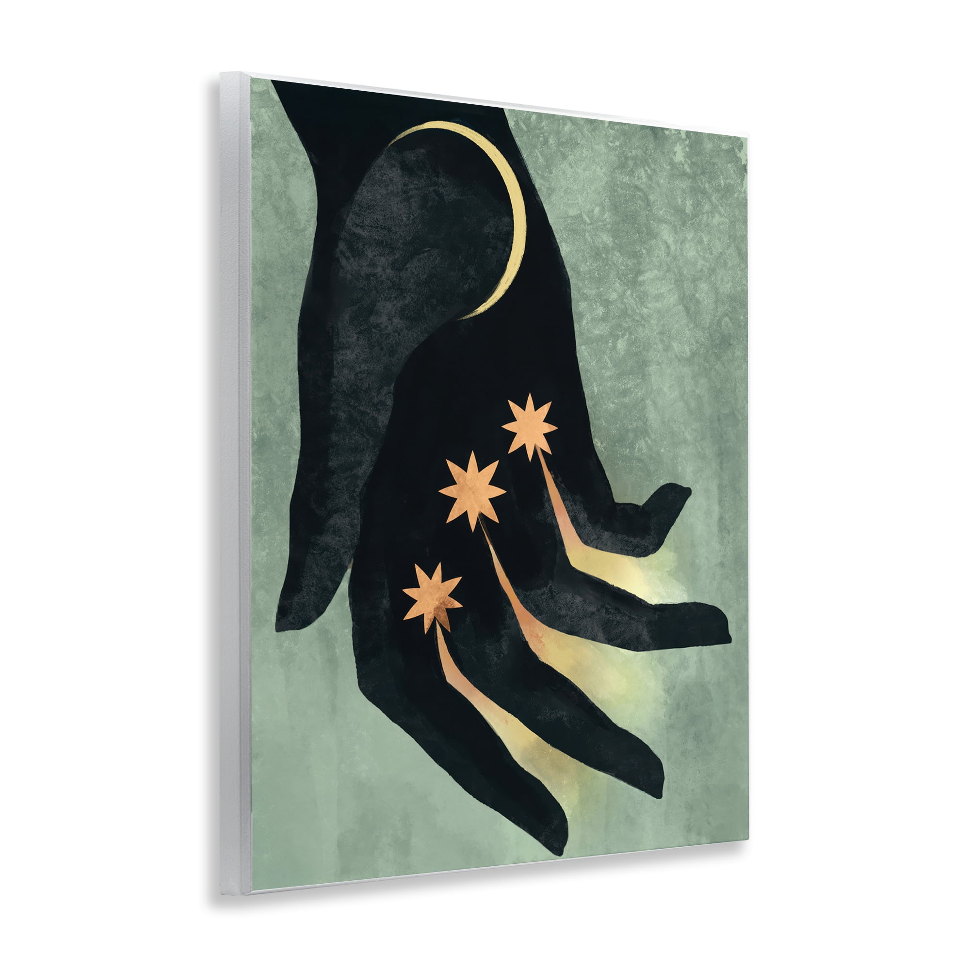 Stupell Industries Moon & Stars Hand Astrology & Stars Painting Unframed Art Print Wall Art, 11 x 14