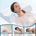 thumbnail image 6 of Cervical Neck Pillow for Sleeping and Neck Support, Ergonomic Contour Memory Foam Pillow for Side, Back, Stomach Sleeper, Washable Pillowcase, Blue, 6 of 7