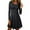 Black, variant on Women's 2025 Spring Fall Crewneck Dress - Casual 3/4 Sleeve Pocketed Midi Dress