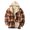 Brown, variant on Herrnalise Men's Autumn And Winter Fashion Fleece Loose Plaid Hooded Jacket Top Coat Brown