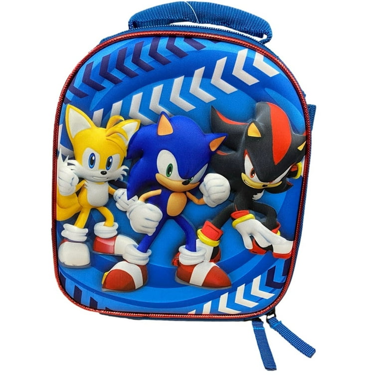  AI ACCESSORY INNOVATIONS Sonic The Hedgehog Insulated Lunch Box,  Mini Gaming Cooler with 3D Features and Top Padded Handle : Home & Kitchen