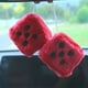 thumbnail image 5 of 1 par de dados de peluche colgantes para coche, dijes para espejo retrovisor de coche, dados de peluche peludos con puntos para el interior del coche, 5 of 5