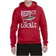 thumbnail image 2 of Wild Bobby Respect The Locals Save Our Oceans Shark Animal Lover Unisex Graphic Hoodie Sweatshirt, Red, Medium, 2 of 6