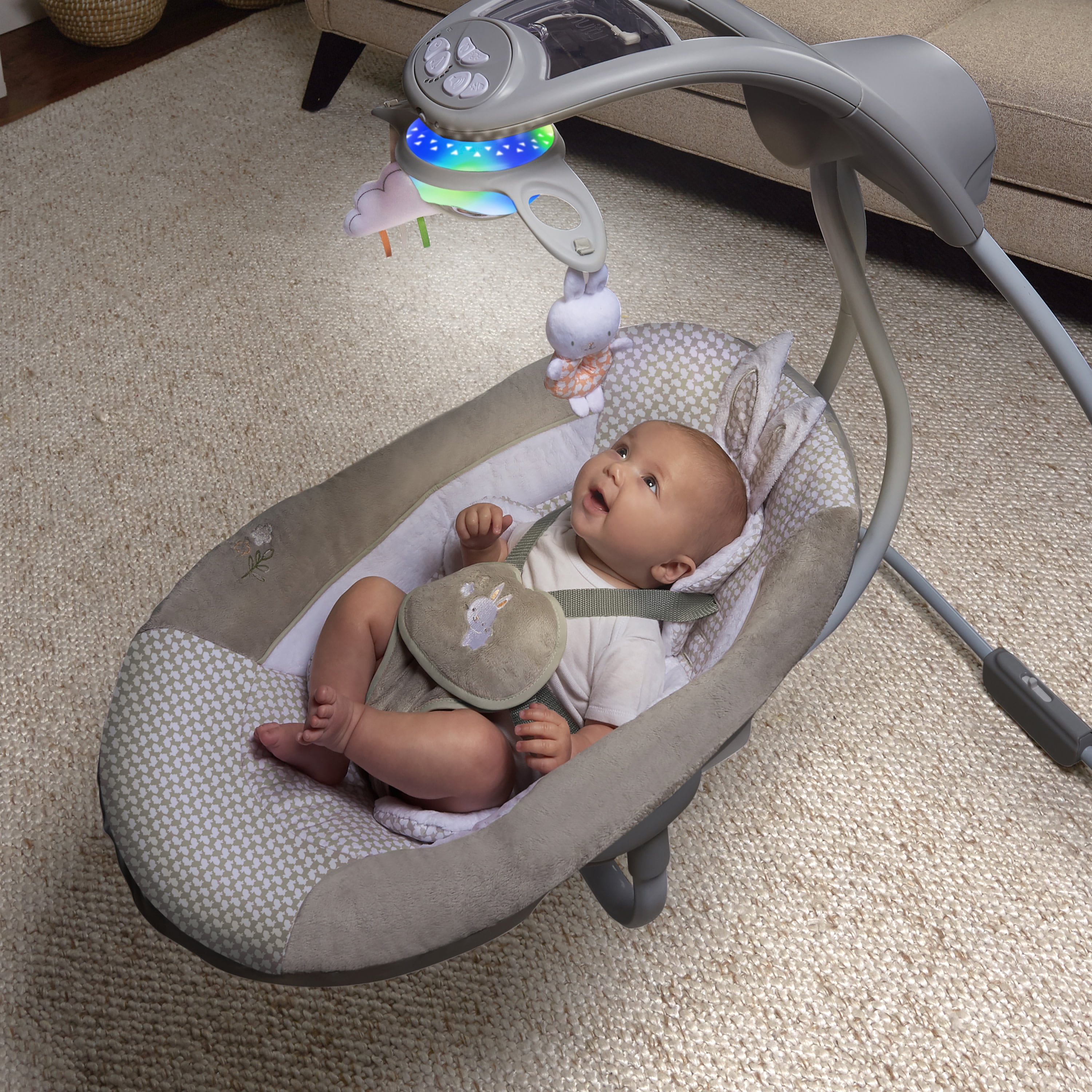 Ingenuity InLighten Baby Swing Easy Fold Frame Swivel Infant