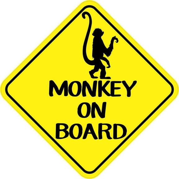 6in x 6in Monkey on Board Magnet