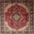 thumbnail image 1 of Ahgly Company Tapis d'Intérieur Lavable en Machine Carré Traditionnel Safran Rouge, 3 Pieds Carré, 1 of 7