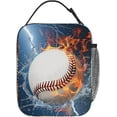 thumbnail image 3 of Baseball Lunch Box for Adults Women Sports Ball Theme Lunch Box Insulated Cooler Reusable Lunch Bag Container Gifts for Work Office Picnic Travel, 3 of 10