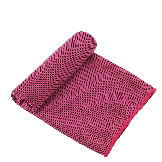 Generic Cooling Sports Towel with Ice Silk Technology, Quick-Dry, Antibacterial, Absorbent for Golf, Gym, and Outdoor Activities, Polyester 30x100cm (Included Carry Bag) - Rose Red