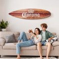 thumbnail image 5 of American Art Decor Licensed Corona Brown Wood Tones Surfboard Plaque Wall Decor - 60"x15", 5 of 6