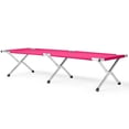 thumbnail image 2 of Portable Folding Camping Cot, Premium Aluminum Tube Oxford Fabric Cot, Lightweight Space Saving Cot with Carrying Bag, Pink Camping Cot for Outdoor Camping Activities, 2 of 10
