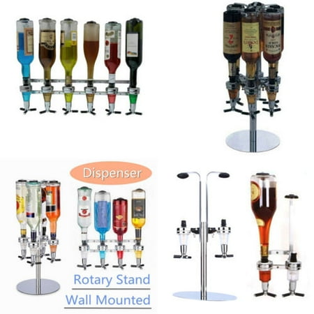 Bottle Drink Dispenser 4 Bottle Rotating Stand, Rotating Drinks Dispenser, Bar Drinks Optics Set Revolving Liquor Spirit Dispenser, Premium Aluminium Rotary Design ()