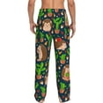 thumbnail image 3 of Disketp Cute Hedgehogs Cactus Blue Men'S Pajama Pants - Ultra Soft Fleece Sleep And Lounge Pants (Size: S-Xxl), 3 of 9
