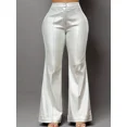 thumbnail image 4 of D&M Fashion Slim Fit Office Business Long Pants Elegant Flare Leg Pant With Pockets, 4 of 5