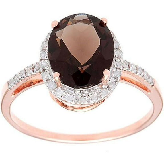 Dreamofdazzles Jewels 2.20 Ct Oval Cut Brown Diamond Engagement Wedding Christmas Thanksgiving Halo Ring 14K Rose Gold Plated 925 Sterling Silver For Women's -4