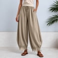 thumbnail image 2 of RUTAYY Women's Pants Knit Lace Capris Solid Color With Pockets Drawstring Elastic Waist Daily Wear Trendy Trip Trousers, 2 of 6