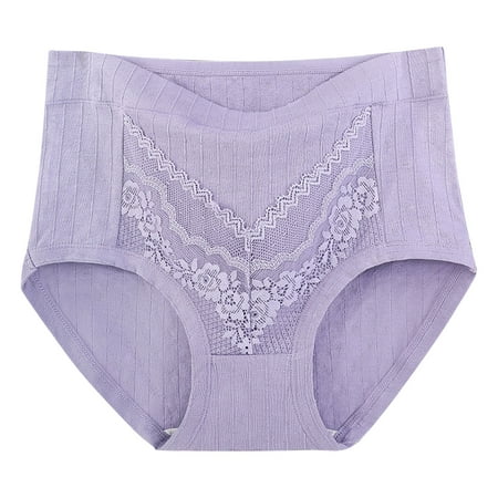 Womans Underwear Women s Briefs Underwear Women s Underwear Briefs Women s Solid Lace Plus Size High Waist Leak Proof Cotton Crotch Shorts Underwear Panties
