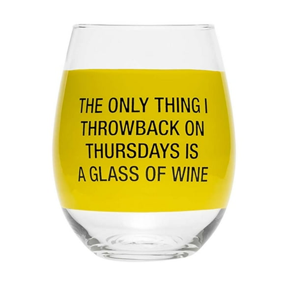 About Face Designs Wine Glass- Throwback