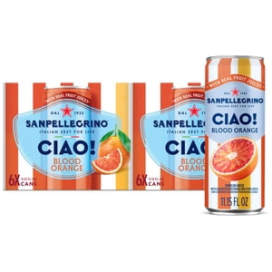 Sanpellegrino CIAO Blood Orange Sparkling Water, 11.15 fl oz, 24 Pack