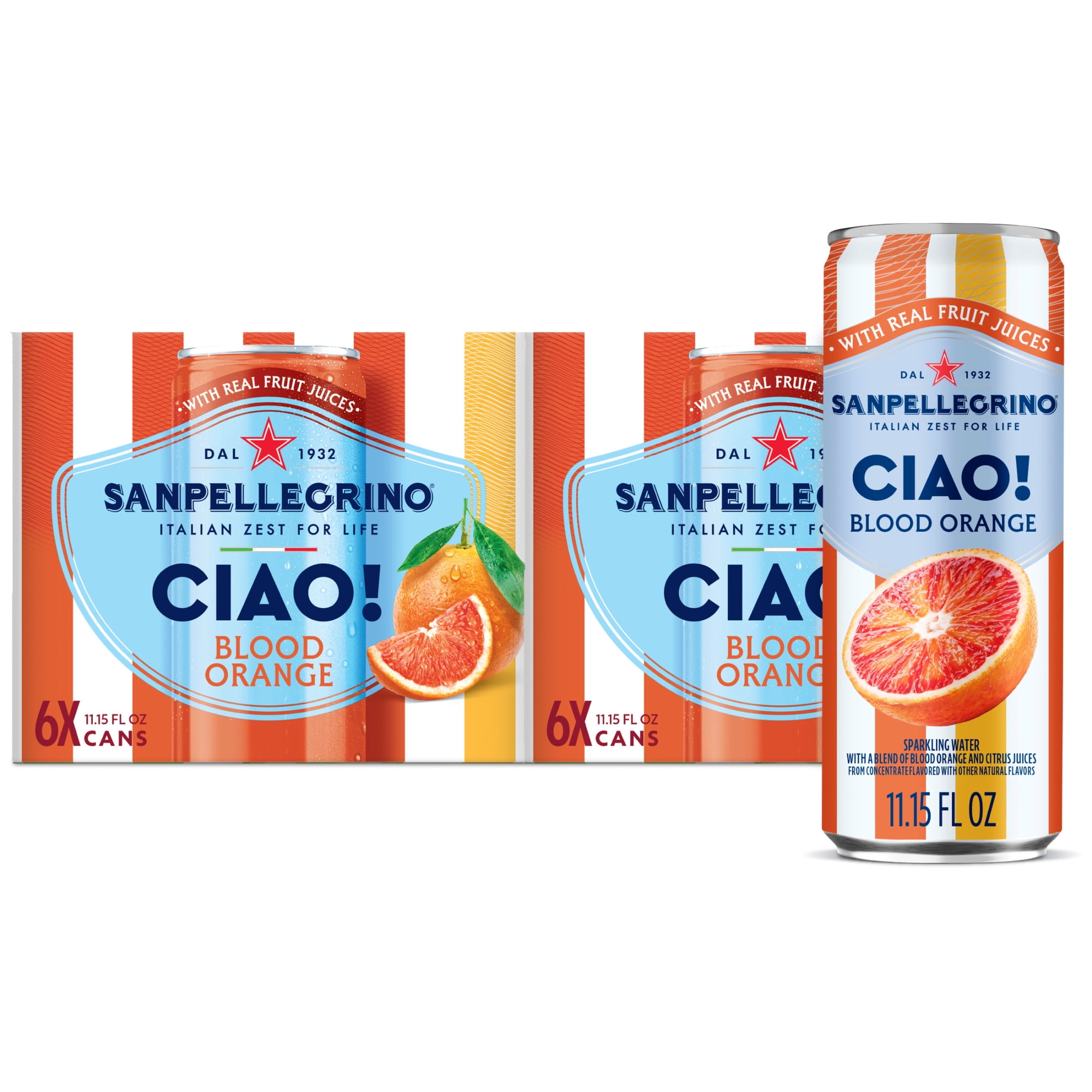 Sanpellegrino CIAO Blood Orange Flavored Sparkling Water with Real Fruit Juices: Blood Orange Flavor 24-Pack