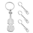 thumbnail image 4 of IBASETOY 4pcs Music Key Chain Violin Keychain Silver Zinc Alloy Sophisticated Decorative Item for Violin Players, 4 of 7
