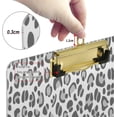 thumbnail image 3 of FMSHPON Gray White Leopard Skin Clipboard Hardboard Wood Nursing Clip Board and Pull for Standard A4 Letter 13x9 inches, 3 of 7