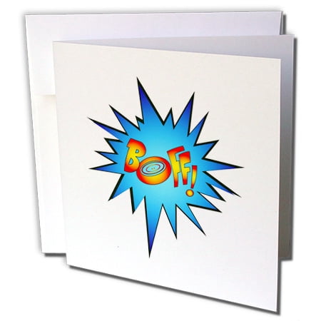 3dRose Superhero fight comic BOFF - Greeting Cards, 6 by 6-inches, set of