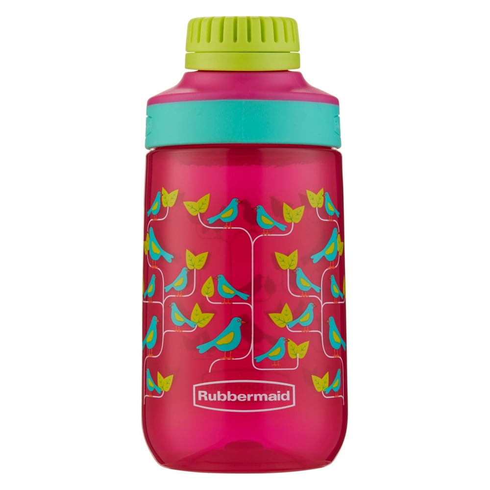 Rubbermaid 14 Oz. Leakproof Chug Kids Water Bottle, Birds on Vine