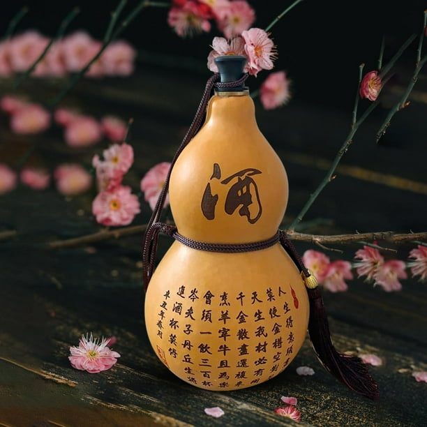 Botella de agua portátil, tetera, adorno, calabaza, decoración de mesa, tetera, pirograbado, botella de bebida artesanal para , pesca, al , estilo A Macarena cadera de calabaza