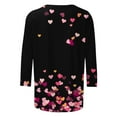 thumbnail image 5 of Luxalzxs Womens Valentines Shirts 3/4 Sleeve Heart Print Tops Round Neck Blouse Tee Shirts, 5 of 5