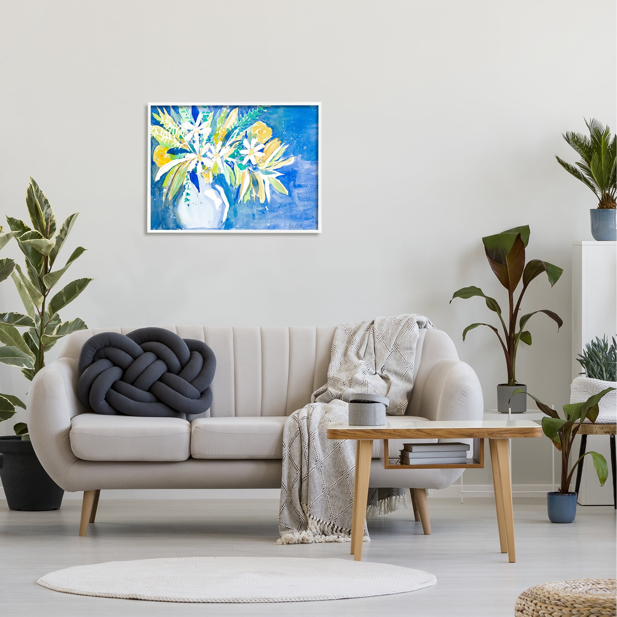 Stupell Industries Yellow Daisy Rose Bouquet Modern Abstract Painting,30 x 24, Design by Krinlox