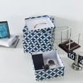 thumbnail image 4 of Set of 3 Decorative Boxes with Lids, Square 11" x 11" Nesting Cardboard Storage for Home Décor in Blue and, 4 of 6