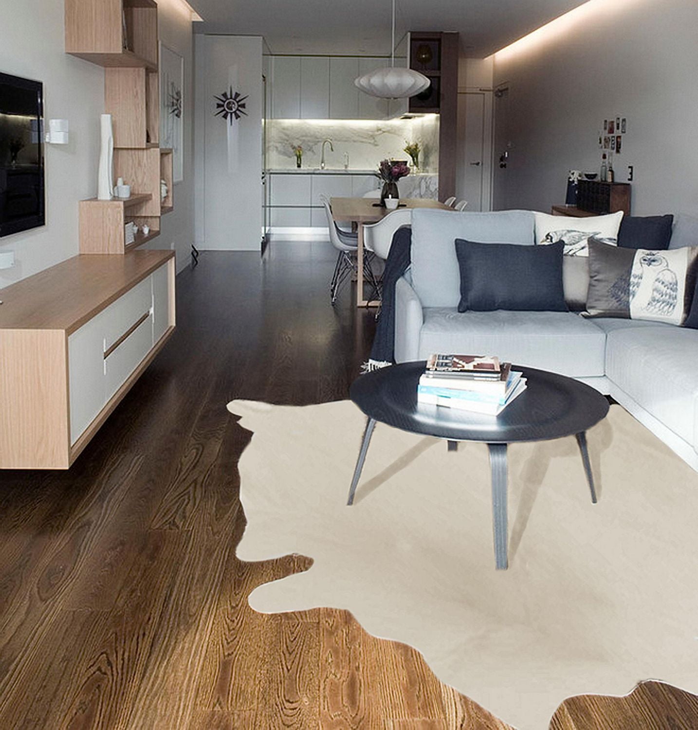 tapis geneva en peau de vache