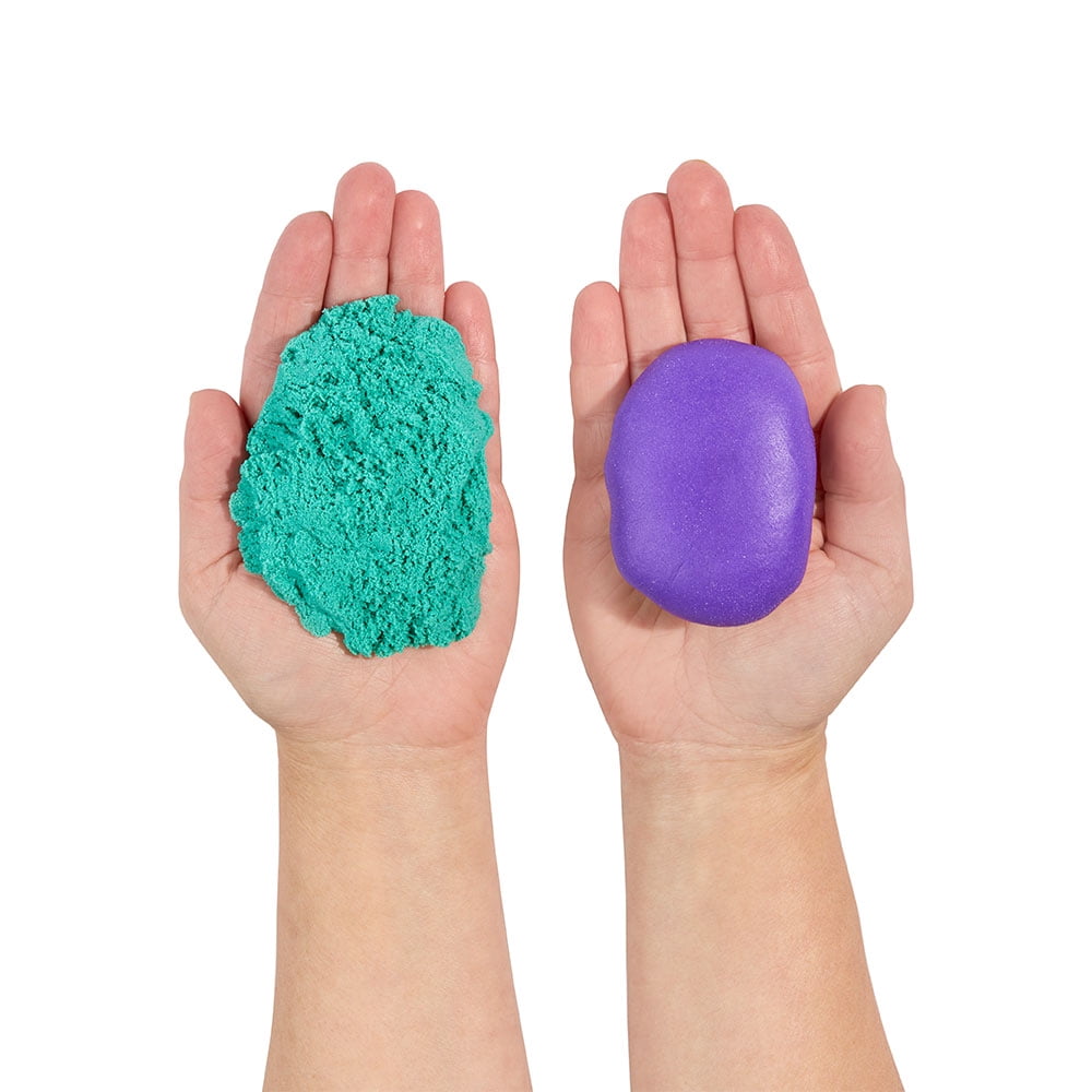 Wonder Factory Never Dry Dough & Sand Starter Set - Purple Dough + Teal Sand - Never Dries Out and Gluten Free