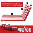 thumbnail image 5 of Outdoor Lounge Chair Cushion, 72×21 in Waterproof Patio Replacement Cushions with Headres, 3 in High-Density Sponge for Lawn Pool （4pc, Red white stripes）, 5 of 6