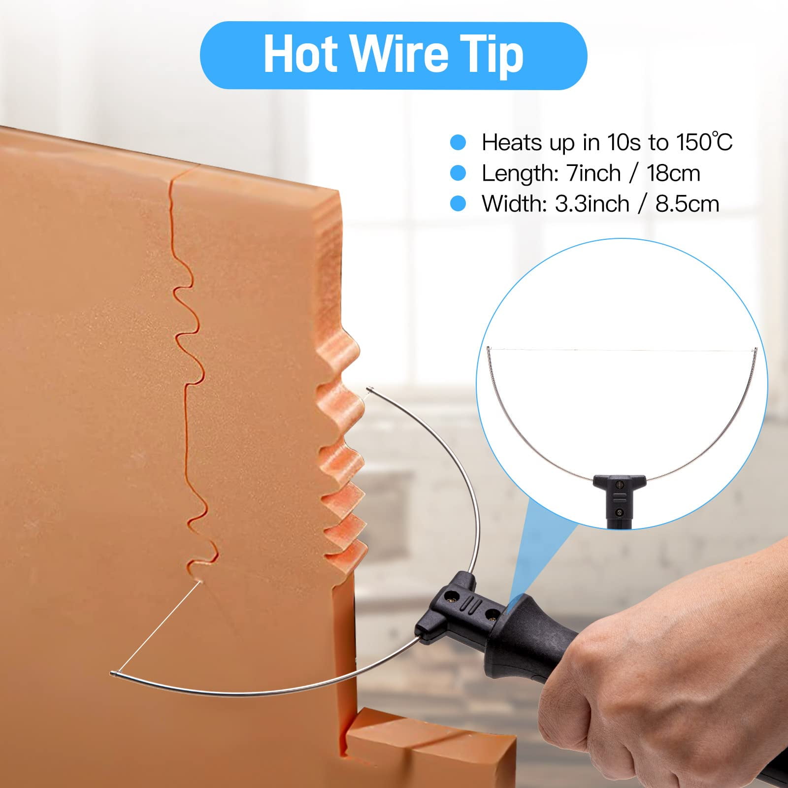 Waxgamo 3 in 1 Hot Wire Foam Cutter Kit, Electric Styrofoam Cutting Tool, 100-240V / 18W with Electronic Adaptor for Small Cutting Project, DIY Craft, Foam Carving