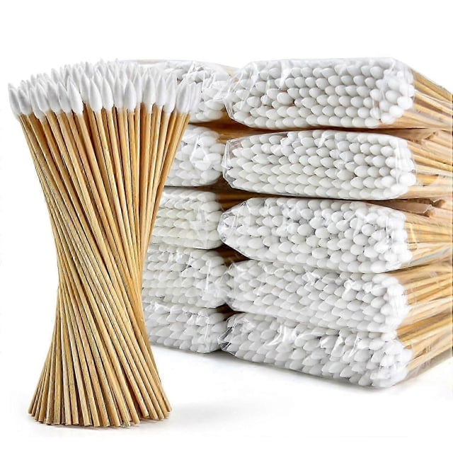 1000 Precision Long Cotton Swab - Pointed Cotton swabs 6 Inch- Biodegradable Bamboo Cotton Swabs - Versatile Cotton Tipped Applicators for Intricate W