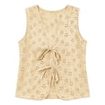 thumbnail image 6 of Women's Tank Tops Solid Color Deep V-Neck Tank Top with Floral Cutout and Tie-Front Detail Boho Style Cool Comfortable Summer Daily Wear Simple Office, 6 of 7