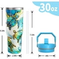 thumbnail image 2 of 30 Oz Sea Turtle Tumbler with Top Handle and Flip Straw, Blue Marble Stainless Steel Travel Cups Birthday Turtle Lover Gifts for Women Men (1PC), 2 of 6