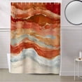 thumbnail image 5 of Fabric Shower Curtain Abstract Orange Gradient Beach Ocean Wave Oil Painting Shower Curtains with 12 Hooks Waterproof Machine Washable Bath Curtains for Bathroom, 48x 72in, 5 of 6