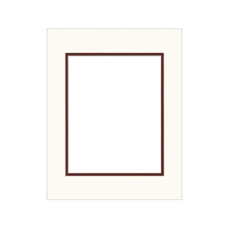ADF Mat Dbl 11x14/8x10 CrmCore AntWhite/Maroon