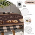 thumbnail image 6 of Vintage Coffee Time Fitted Tablecloth with Elastic Edged, Round Table Cloth for Dining Table, Farmhouse Desserts Black White Plaid Waterproof Oil Proof Table Cover for Indoor Outdoor 45"-54", 6 of 8