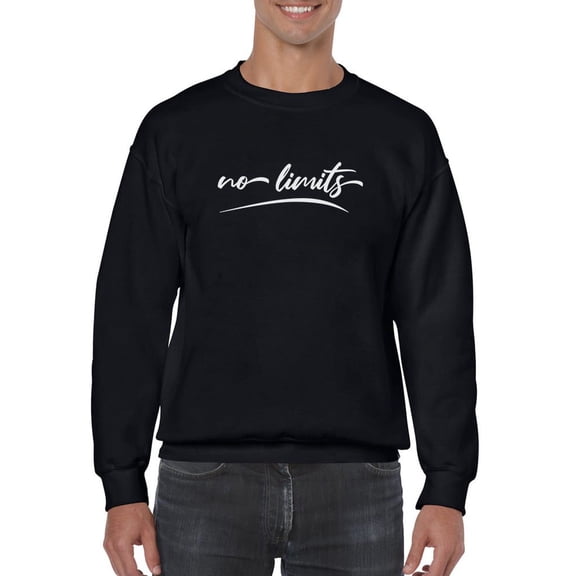 No Limits Curved Font Tagline Sweatshirt Men -GoatDeals Designs, Male x-Large