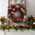thumbnail image 4 of 18 inch Christmas Wreaths for Front Door Vintage Christmas Red Truck Door Wreath Christmas Garland Decorations Christmas Door Wreath Fall Winter Wreath Indoor Outdoor Home Office Door Decoration, 4 of 5